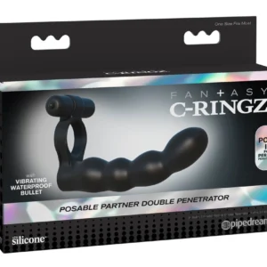 FCR Posable Partner Double Intimate System with Vibro-Bullet, Black