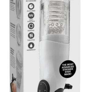 Pipedream Mega-Bator PET White/Clear Intimate Machine Tablet Control