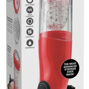 Pipedream Mega-Bator Red/Clear - Automatic Intimate Machine, 27.9 cm