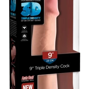 King Cock Plus 9" Triple Density Model with Suction Cup, Beige, 26.7 cm