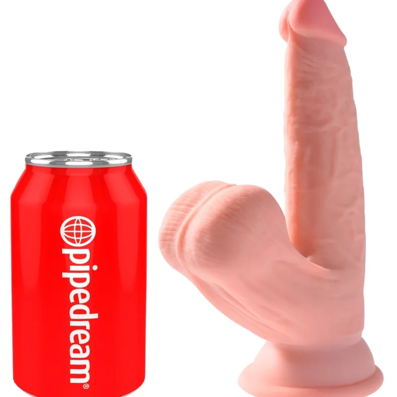 Pipedream King Cock 6" Triple Density Model with Flexible Base, Beige