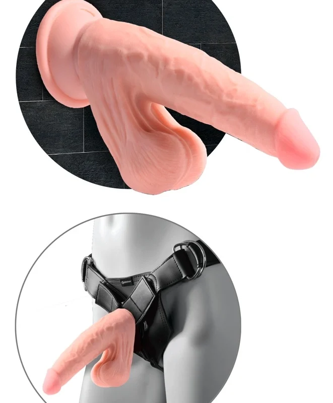 Pipedream King Cock 6" Triple Density Model with Flexible Base, Beige