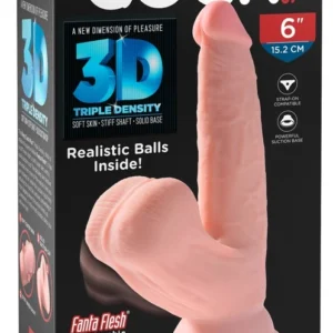 Pipedream King Cock 6" Triple Density Model with Flexible Base, Beige