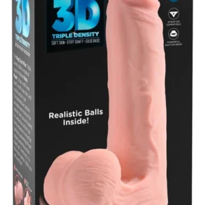 Pipedream 9" Triple Density Model with Movable Base and Suction Cup, Beige