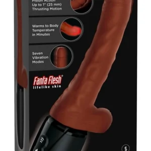 King Cock 7.5" Thrusting Model with Warming & Motion System, Brown