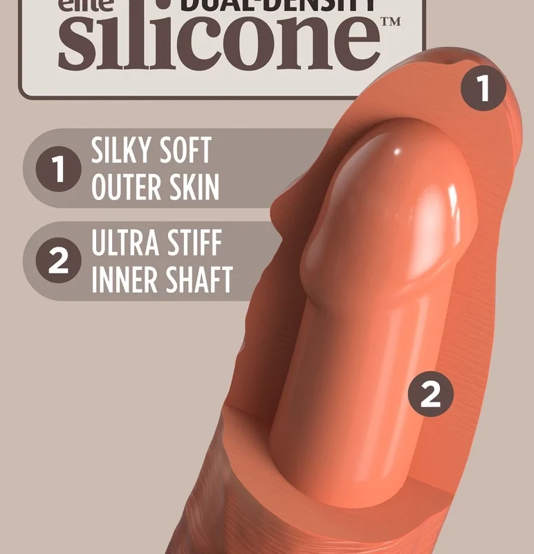King Cock Elite KCE 6 Tan Dual Density Intimate Machine Silicone 18cm