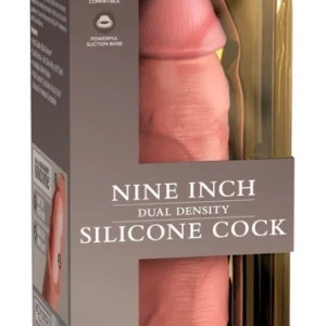 King Cock Elite 9” Dual Density Model, Light, Suction Cup, Silicone