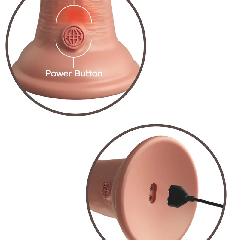 King Cock Elite KCE 6 DD Vibrating Intimate Machine, Silicone, Light, 17.8 cm