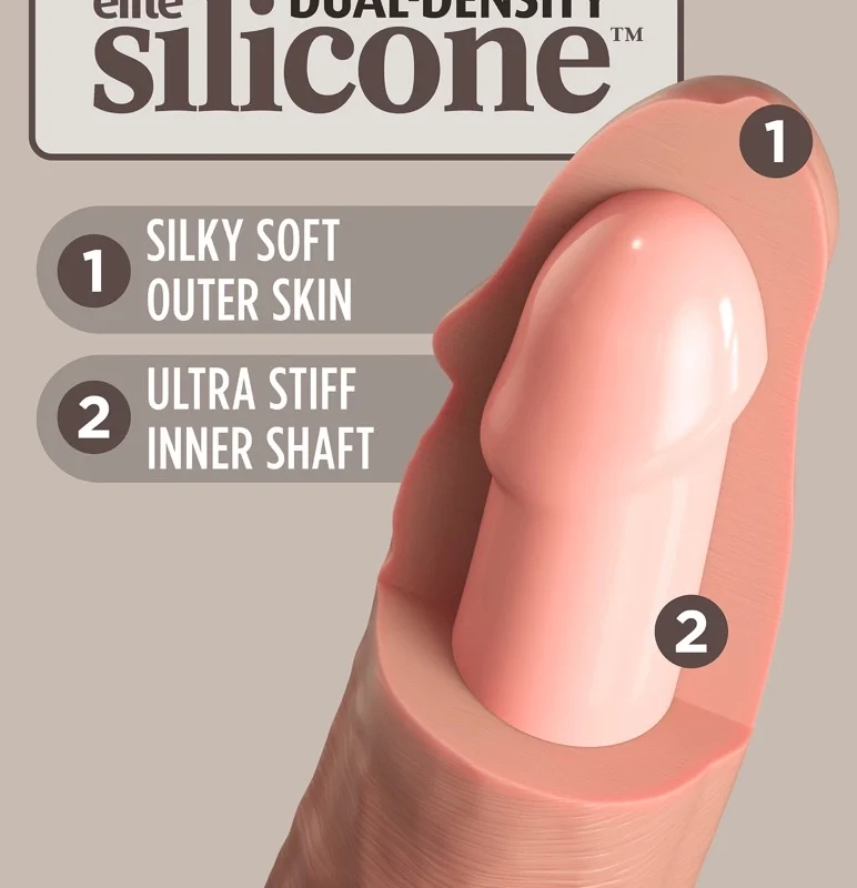 King Cock Elite KCE 6 DD Vibrating Intimate Machine, Silicone, Light, 17.8 cm