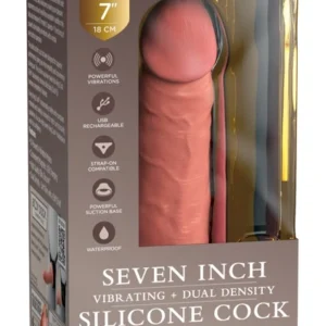 King Cock Elite 7" Dual Density Silicone Vibrator with Remote Control