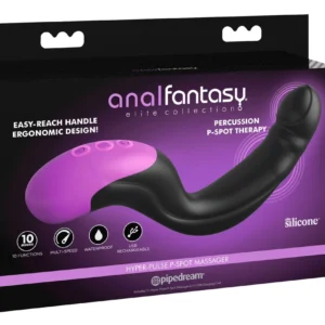Anal Fantasy Elite Hyper Pulse P-Spot Massager Silicone Black 15.2cm