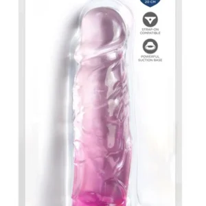 King Cock Clear 8" Pink Anatomical Model with Suction Base