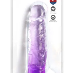 King Cock Clear 8" with Dual Base Purple - Transparent Anatomical Model