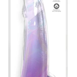 King Cock Clear 10" Purpl Model with Balls, Transparent TPE, 27.9 cm
