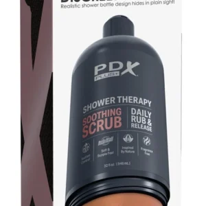 PDX Plug Shower Therapy Soothing Scrub Intimate Device 20.7 cm Tan