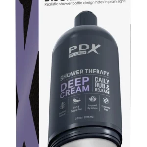 PDX Plug Shower Therapy Deep Cream Intimate Machine, Discreet Bottle, 20.7 cm