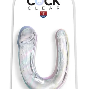 King Cock Clear Medium Double Trouble - Transparent Flexible Model 33 cm