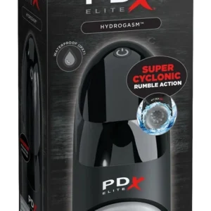 PDX Elite Hydrogasm FrostedBlack Intimate Swirl Machine Waterproof 20cm