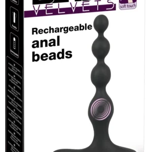 Bad Kitty BV Rechargeable Vibrating Anal Beads Silicone Black 20cm