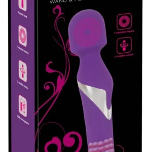 Javida Wand & Pearl Dual-Ended Vibrator Silicone 24cm USB Rechargeable