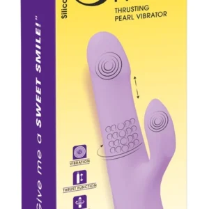 Sweet Smile Thrusting Pearl Vibrator Silicone Dual-Motor 24.8 cm Pink