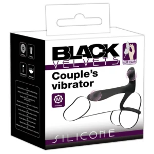 Black Velvets Couples Intimacy Vibrator Dual Ring Waterproof Black