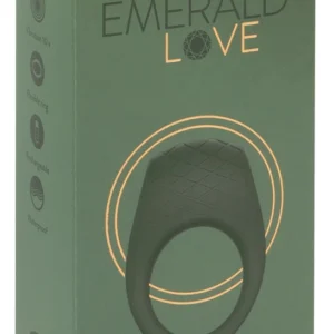Emerald Love Luxurious Vibrating Ring 10 Modes USB Rechargeable Black