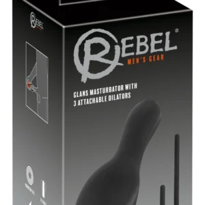 Rebel 3Di Glans Stimulation Device with Flexible Dilators, Black