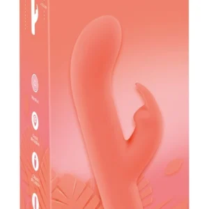 Peachy Mini Rabbit Vibe Soft Touch Silicone 10 Modes Pastel Pink 16.7cm