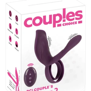 Couples Choice RC Intimate Ring Vibrator with Remote, Black, Rechargeable