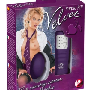 You2Toys Velvet Purple Pill Intimate Massager with Remote, Black 6cm
