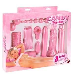 Candy Toy 9-Piece Pink Multifunctional Intimate Set with Vibrating Elements