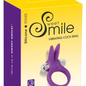 Sweet Smile Rabbit Vibrating Ring Flexible Ears Silicone 6.5cm