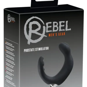 Rebel Black/Silver Prostate Stimulator with Dual Massaging System 20cm