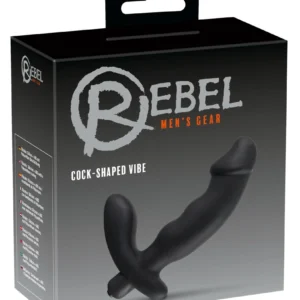 Rebel Black Intimate Vibe with Perineal Stimulator 15cm Silicone