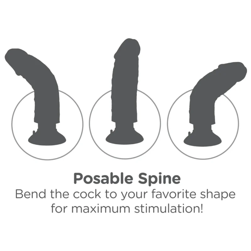Pipedream King Cock 7'' Flexible Intimate Device with Suction Cup, Beige