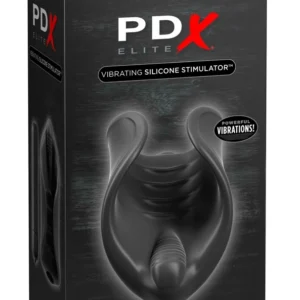 PDX Elite Vibrating Silicone Sleeve Black 8 cm - Flexible Stimulation Model