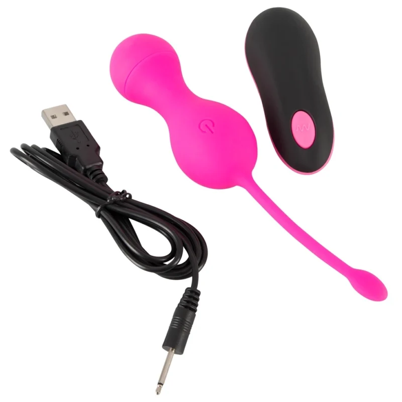 Sweet Smile RC Double Ball System Silicone Rechargeable Pink 16.4cm