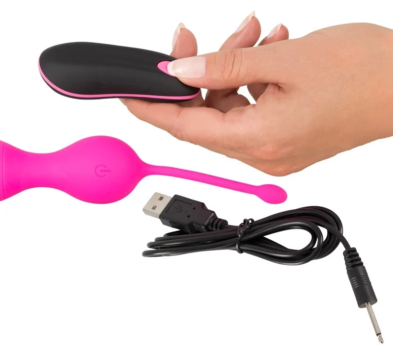 Sweet Smile RC Double Ball System Silicone Rechargeable Pink 16.4cm