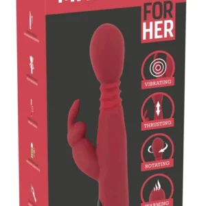 You2Toys Silicone Rabbit Intimate Machine Red-Black 10 Modes 26.5cm