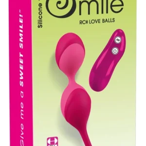 Sweet Smile Remote Vibrating Ball Duo Silicone 7 Modes Rechargeable Pink