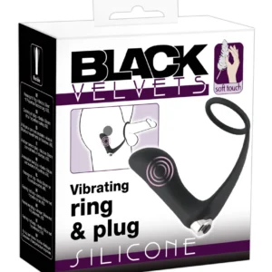 Bad Kitty Vibrating Intimate System with Ring & Plug, Rechargeable, Black