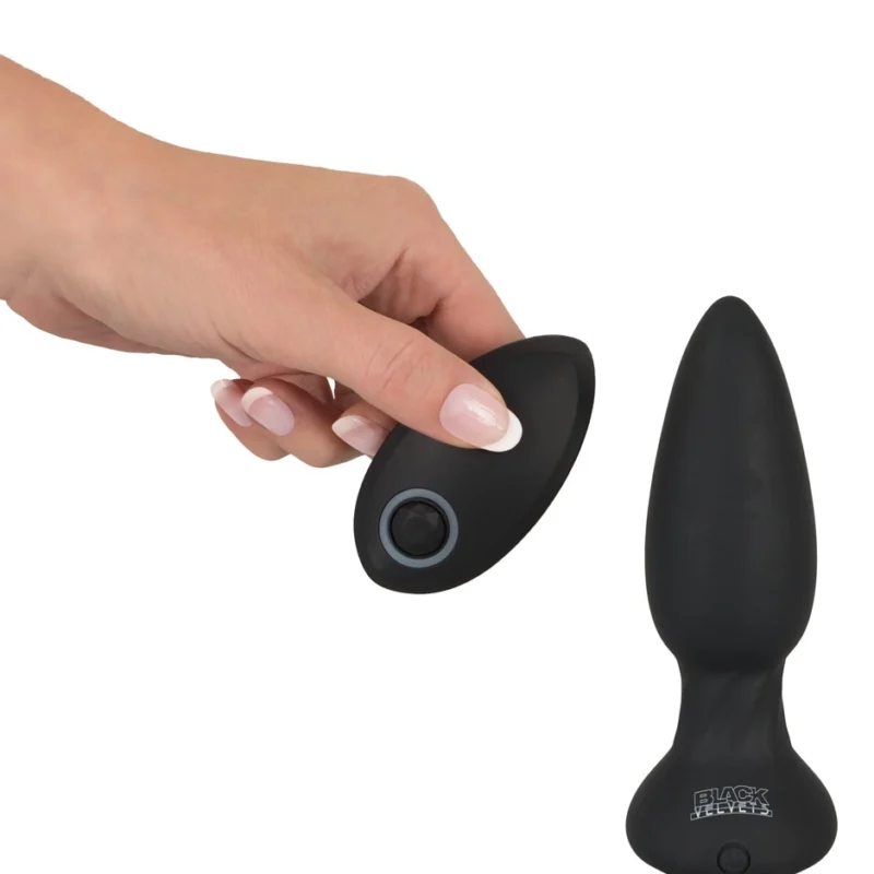Black Velvets RC Rotating Silicone Anal Plug 14 cm with Remote Control