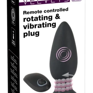 Black Velvets RC Rotating Silicone Anal Plug 14 cm with Remote Control