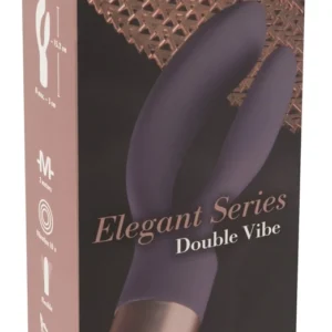 Elegant Double Vibe Silicone Intimate System, USB, 15.2 cm, Purple