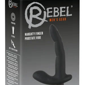 Rebel Naughty Finger Intimate Massager Silicone Black 13.8cm