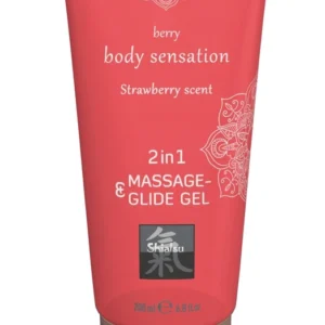 HOT Massage & Lubricant Gel 2in1 Strawberry 200ml - Moisturizing Formula