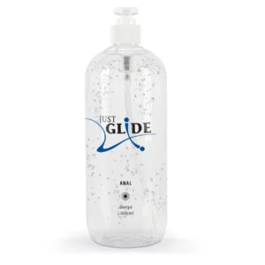Just Glide Anal Water-Based Lubricant 1L - pH-Balanced, Vegan Formula