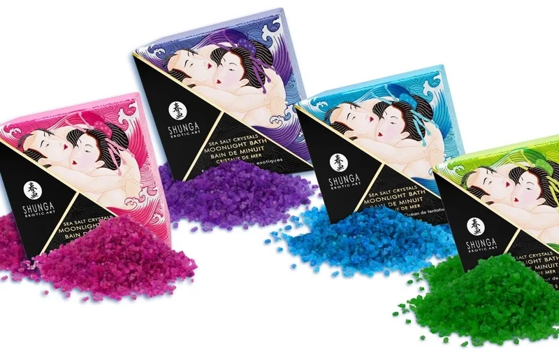 Shunga Sea Salt Crystals Moonlight Bath Display 24x75g Assorted Scents