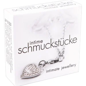 You2Toys Heart-Shaped Silver Chain with Decorative Rhinestones 12.7cm